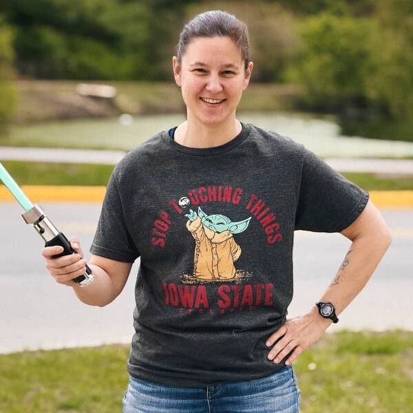 Blue 84 X Star Wars I-State Heather Black Stop Touching Things Short Sleeve T-Shirt